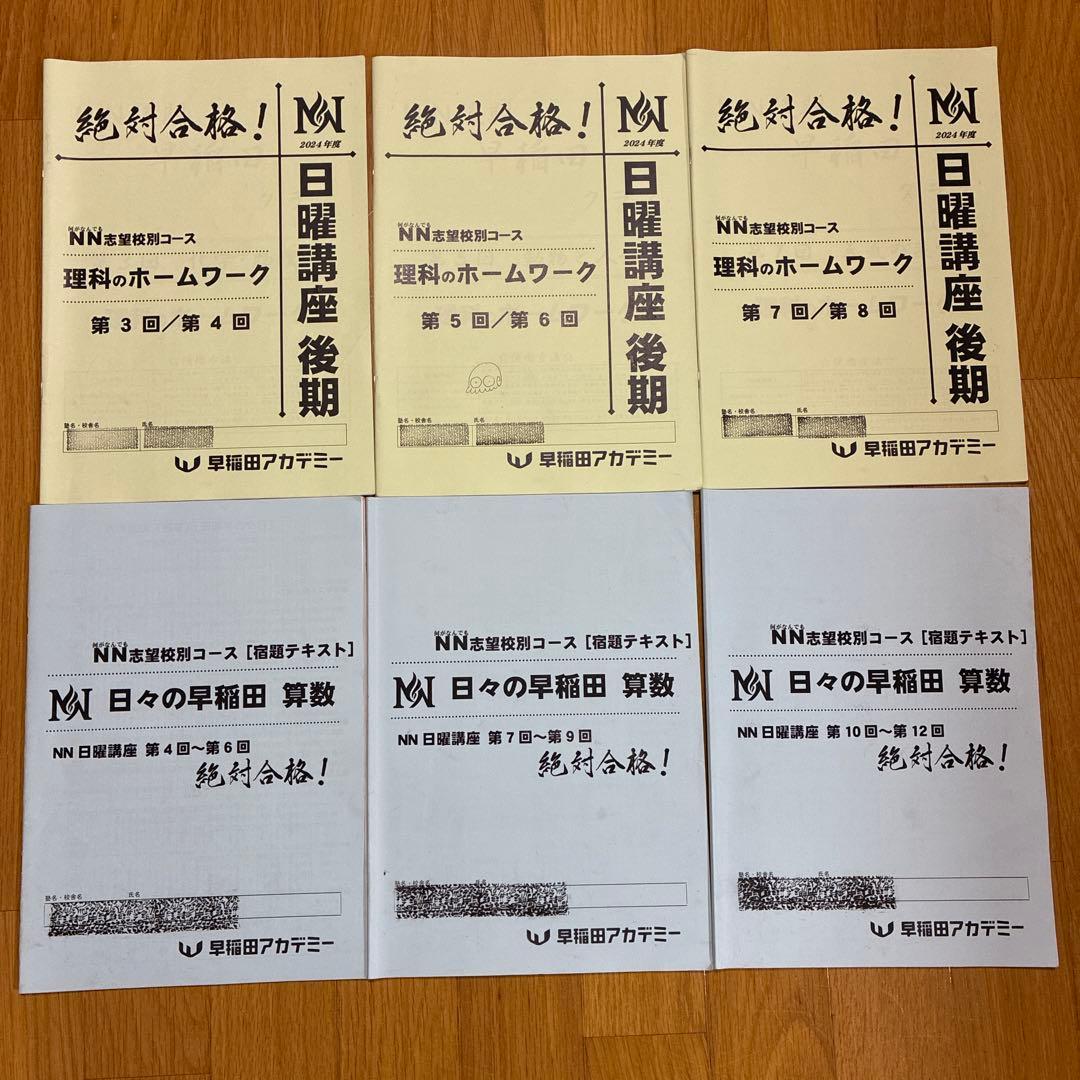 2024年度 早稲田アカデミー NN早稲田 日曜講座 後期テキスト
