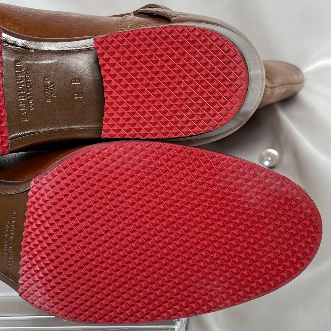 【極美品】RALPH LAUREN レザー ブラウン ロングブーツ 8B 25