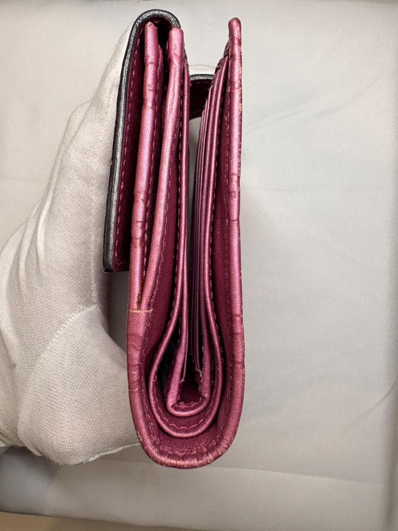 グッチ GUCCIシマ モノグラム レザー 二つ折財布 ピンク