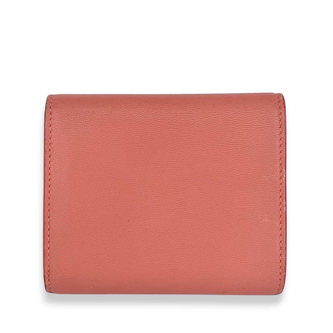 【美品】セリーヌ　レザー　トリオンフ　三つ折り財布　ピンク　694