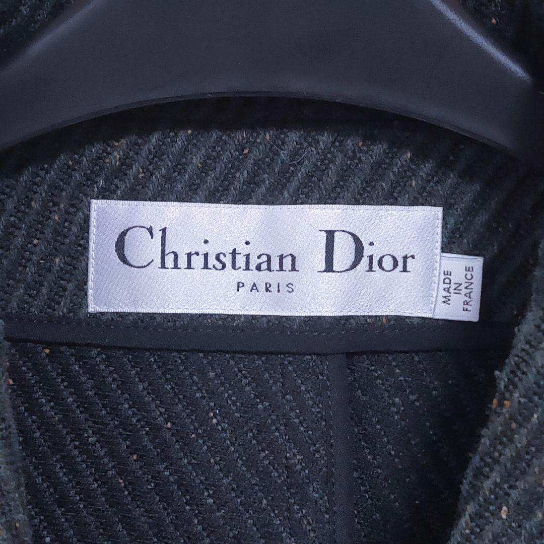 未使用 シルク混 Christian Dior テーラードジャケット カーキ