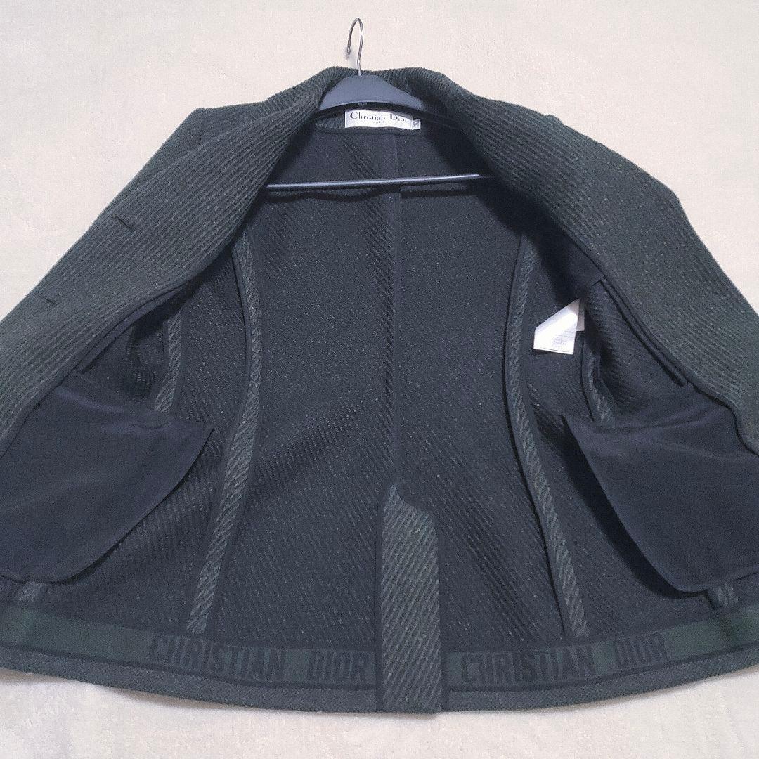未使用 シルク混 Christian Dior テーラードジャケット カーキ