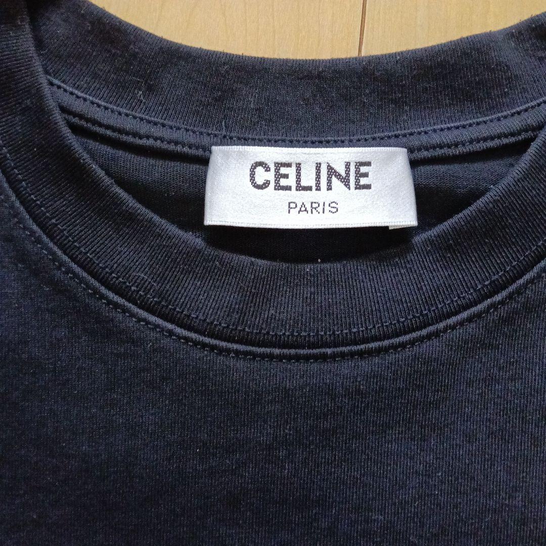 CELINE 黒 Tシャツ グラデーションロゴS