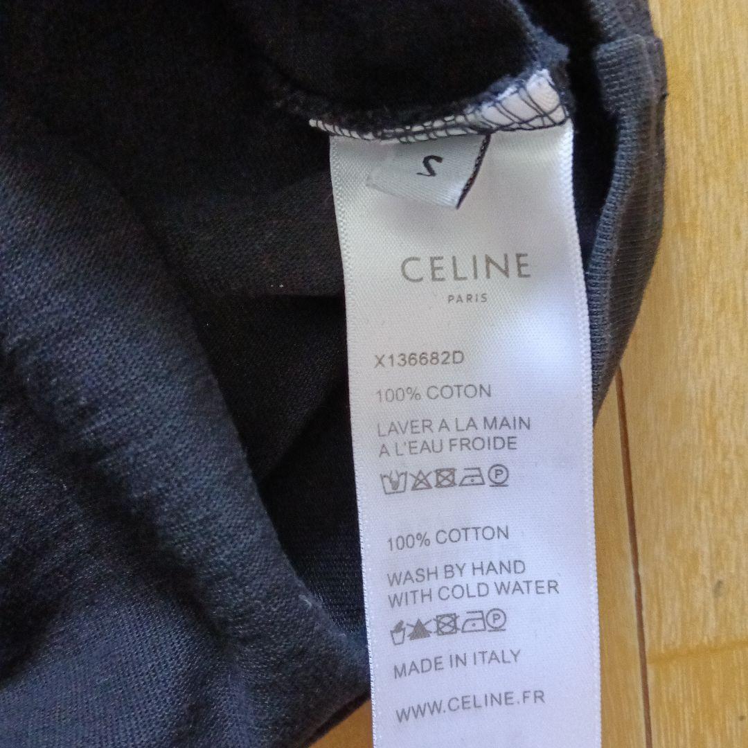 CELINE 黒 Tシャツ グラデーションロゴS