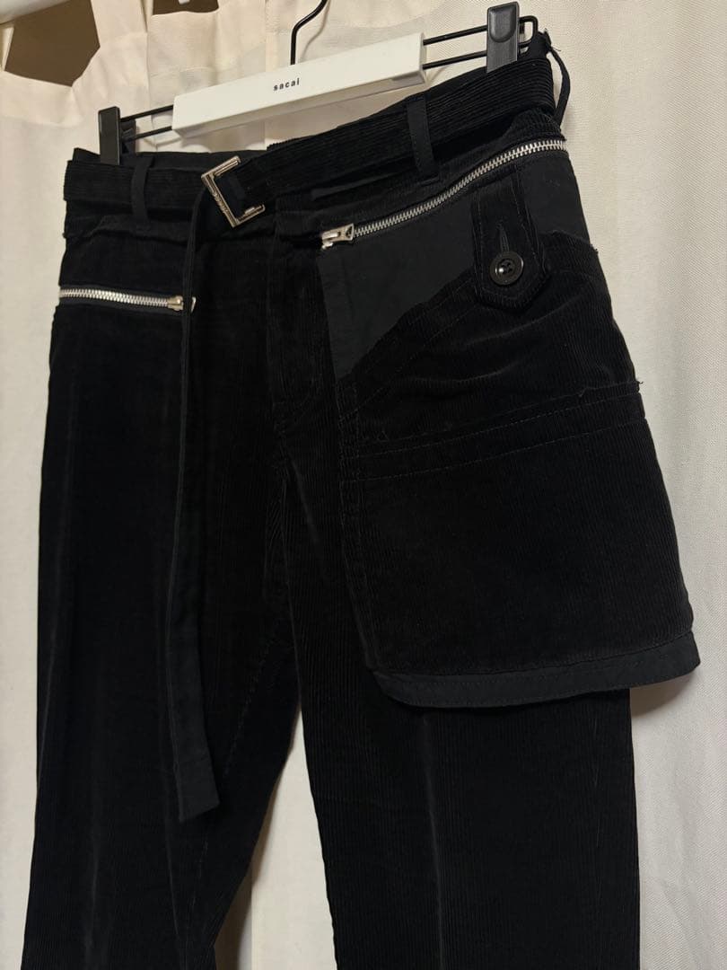 sacai サカイ 21AW コーデュロイパンツ ビックポケットブラック【1】