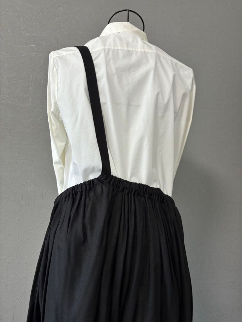 【Y's】ワイズ　ワンショルダー付き黒フレアスカート　極美品