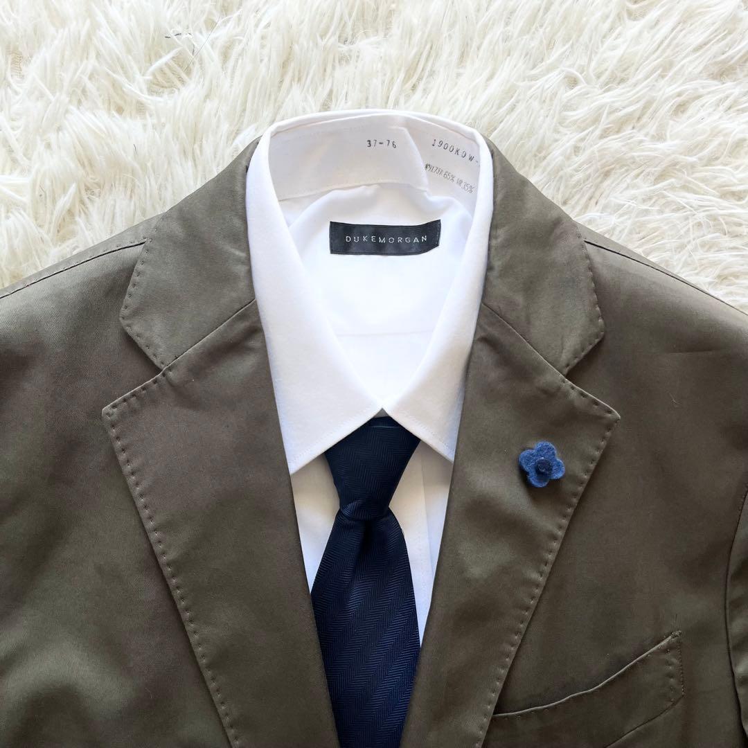 <良品>LARDINI カーキ コットン ジャケット ブートニエール サイズ50