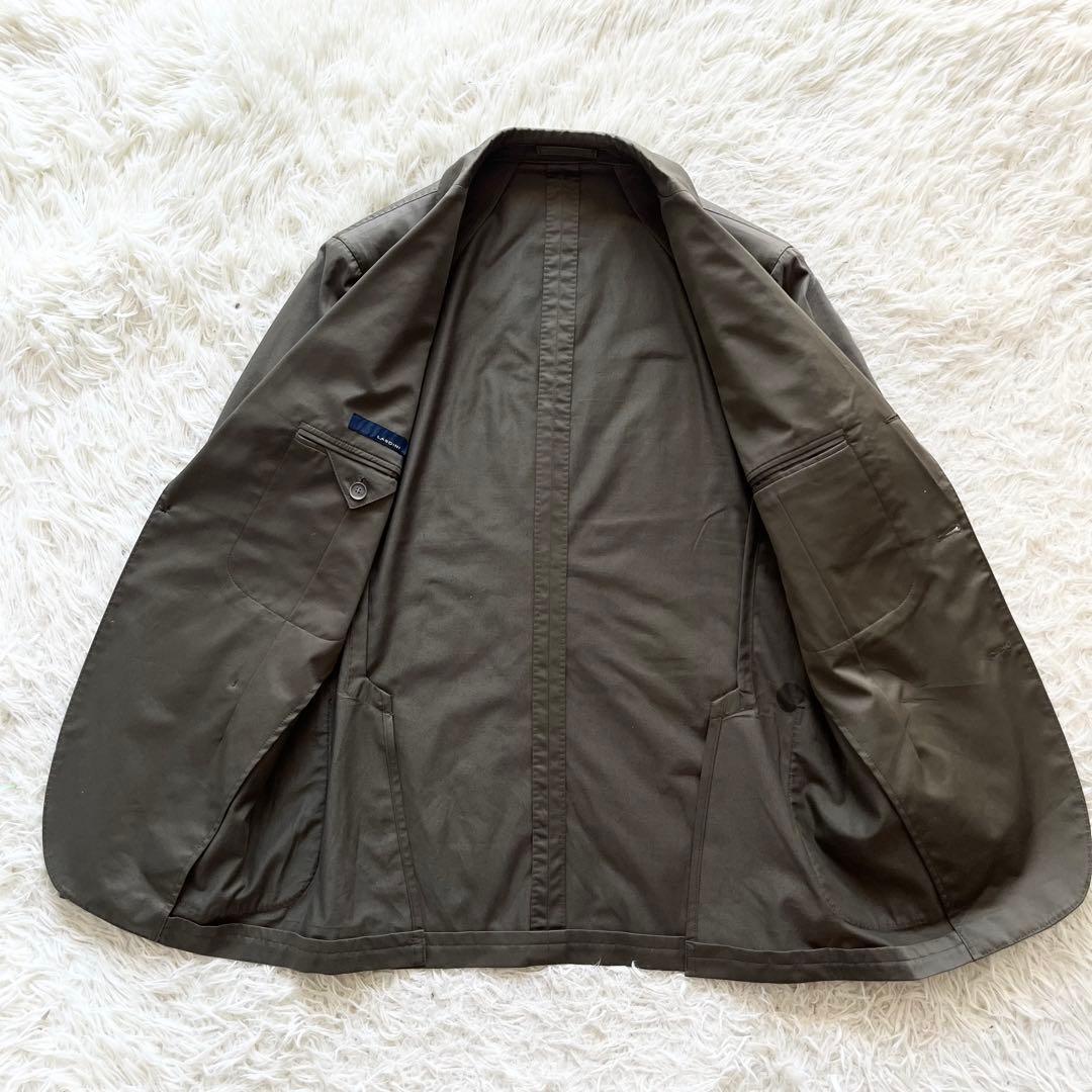 <良品>LARDINI カーキ コットン ジャケット ブートニエール サイズ50