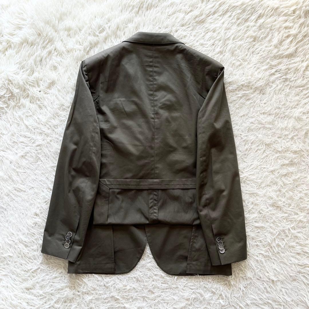 <良品>LARDINI カーキ コットン ジャケット ブートニエール サイズ50