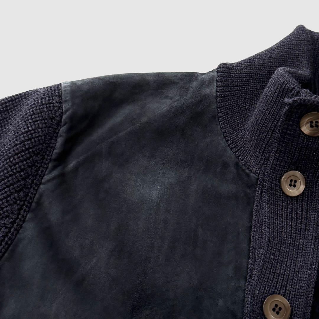 Dunhill ダンヒル カーフスエード ウール スタンドカラー ニットブルゾン