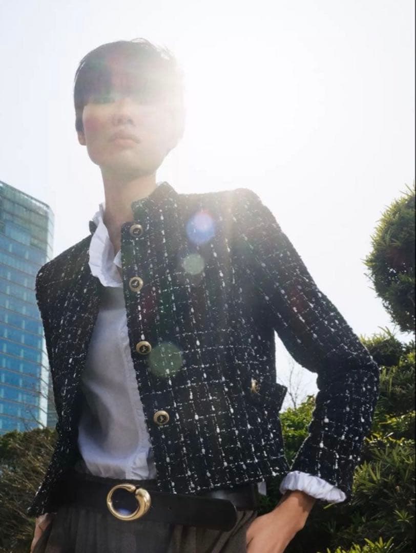 【美品】ZARA メタリック糸入りテクスチャーブレザー Mサイズ