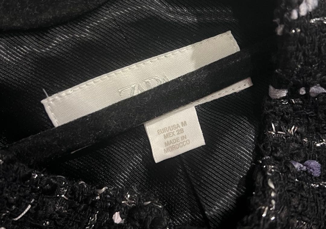 【美品】ZARA メタリック糸入りテクスチャーブレザー Mサイズ