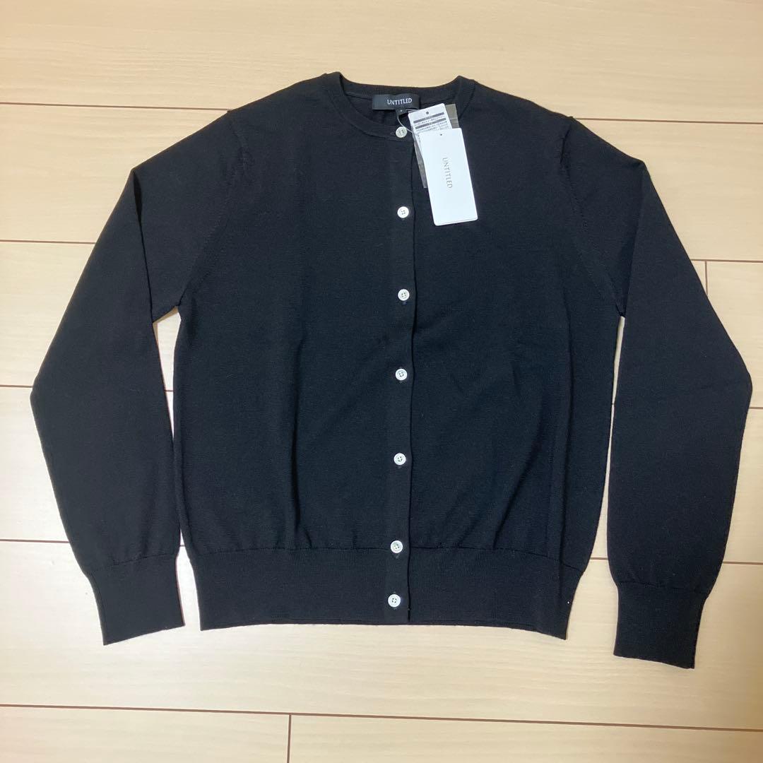 UNTITLED 2024AW 未使用 ウール クルーネックニットカーディガン