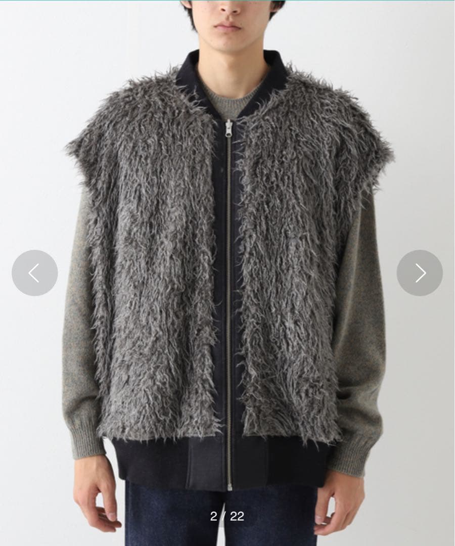 【極美品】URU WOOL PONCH ZIP UP VEST サイズ3