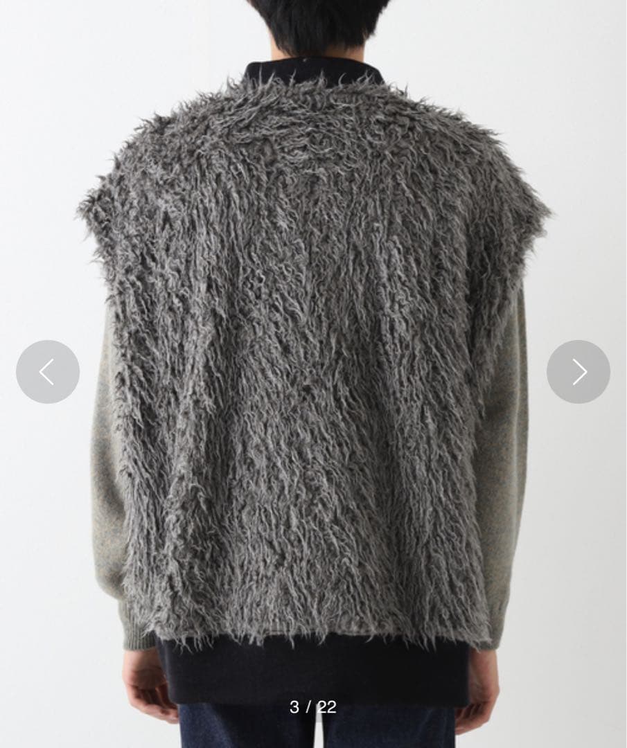 【極美品】URU WOOL PONCH ZIP UP VEST サイズ3
