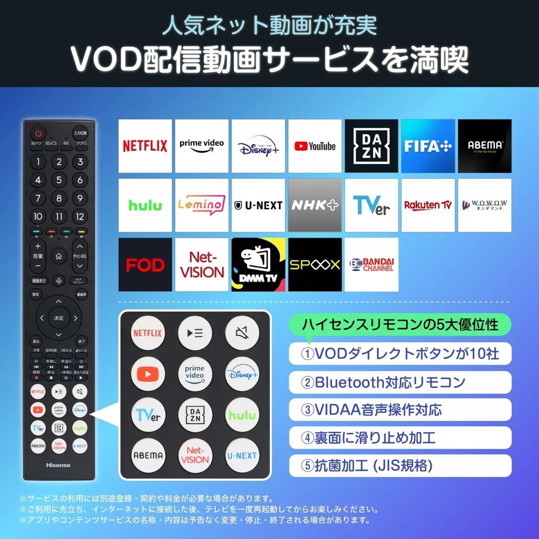 ハイセンス 55インチ 4K 液晶テレビ 55E6N TV