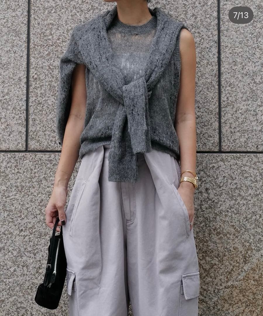 machatt クラッシュモヘアウール　カーディガン　ニット　セット