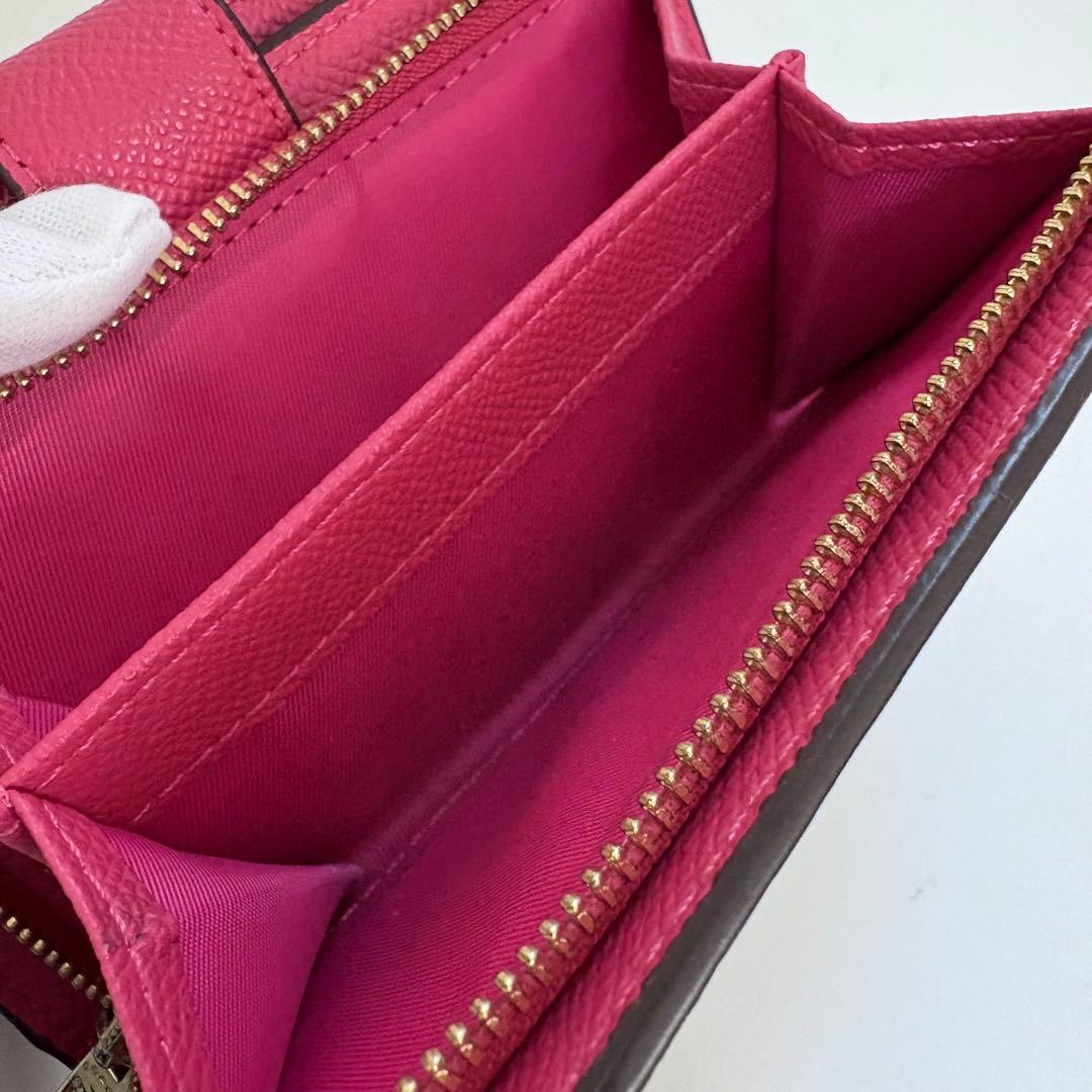 【美品】COACH コーチ　シグネチャー　ピンク　折財布