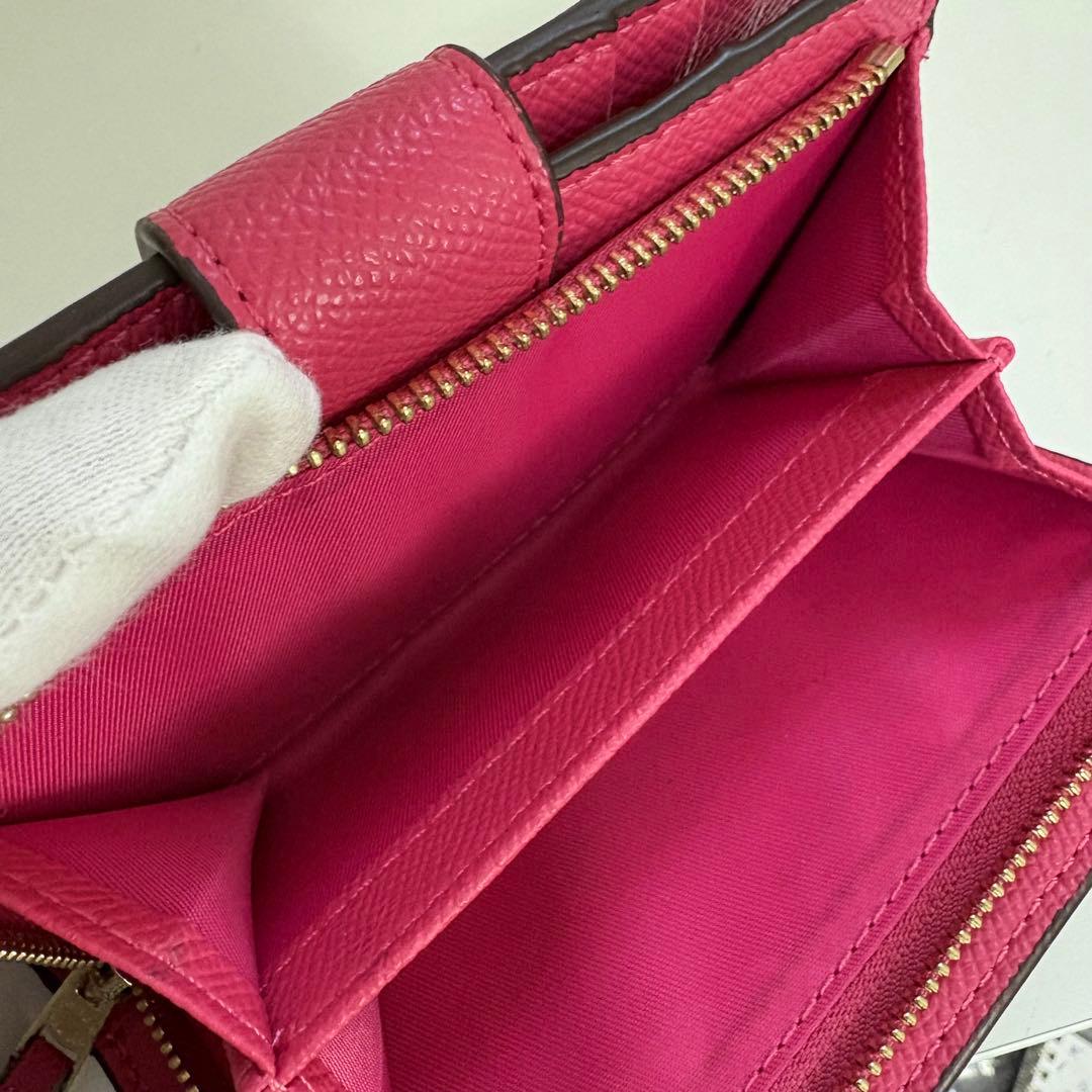 【美品】COACH コーチ　シグネチャー　ピンク　折財布