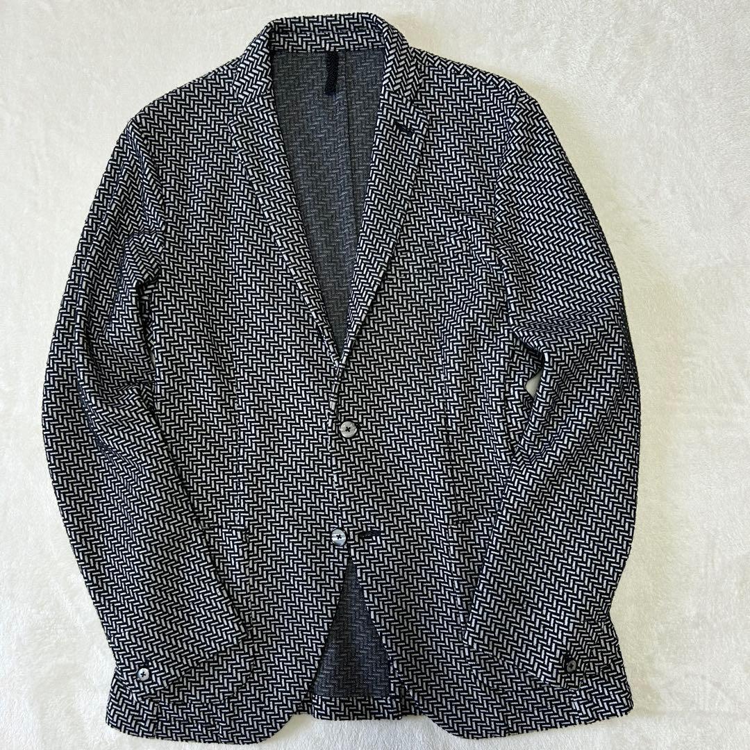 極美品 ムッシュニコル イタリア製生地 ストレッチ ジャージー ジャケット48黒