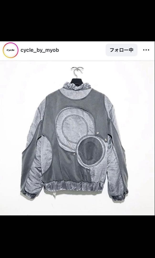 最安値❗️m.y.o.b SPIRAL CUT-OUT ボンバージャケット グレー