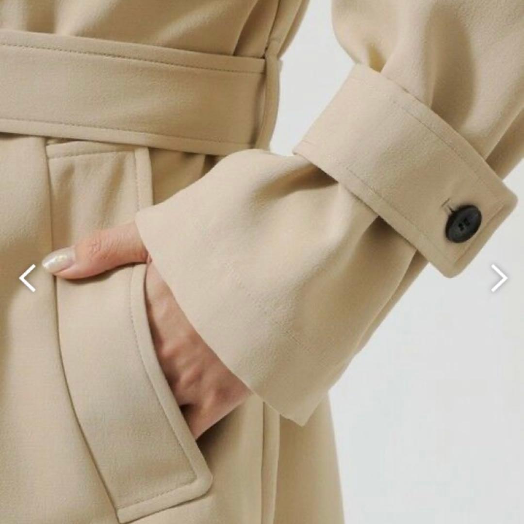 極美品✨　キャストコロン　ノーカラートレンチコート　ベージュ　880