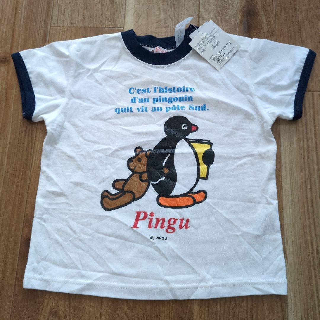 Pingu チェック柄フード付きベスト・Ｔシャツ・ショートパンツセット　ピングー