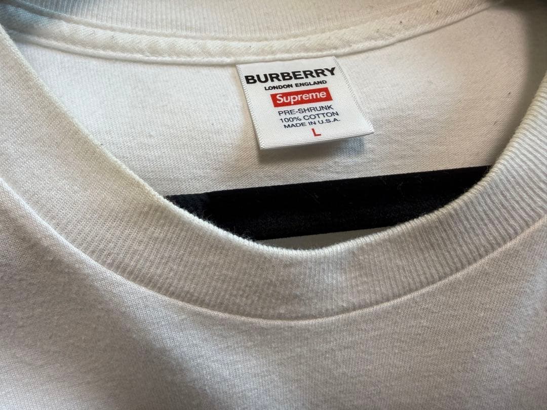 【L】22SS Supreme/Burberry Box Logo Tee