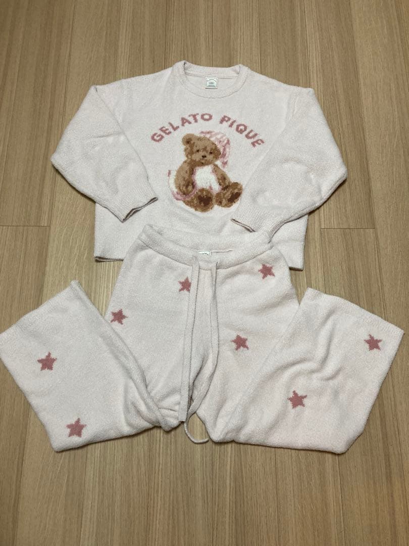 ジェラートピケ　GOOD NIGHT BEAR ルームウェア 上下セット