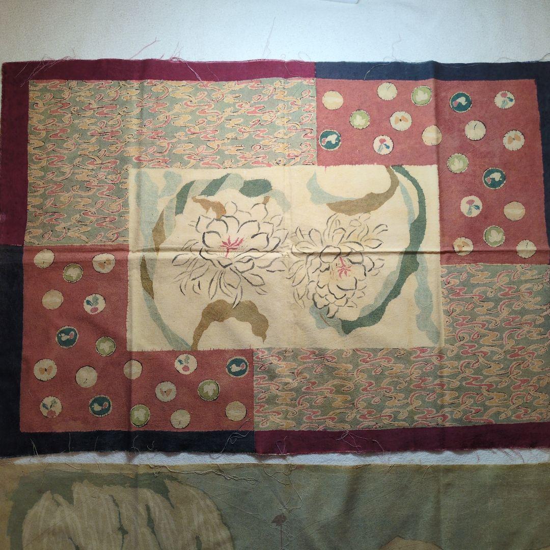 染色家の方の生地　裂　ゴッホ　阿修羅　唐草　ハンドメイド　リメイク　アート
