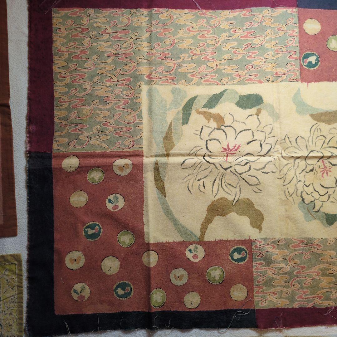 染色家の方の生地　裂　ゴッホ　阿修羅　唐草　ハンドメイド　リメイク　アート