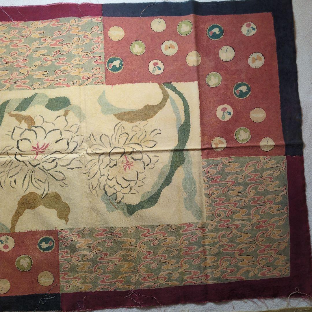 染色家の方の生地　裂　ゴッホ　阿修羅　唐草　ハンドメイド　リメイク　アート