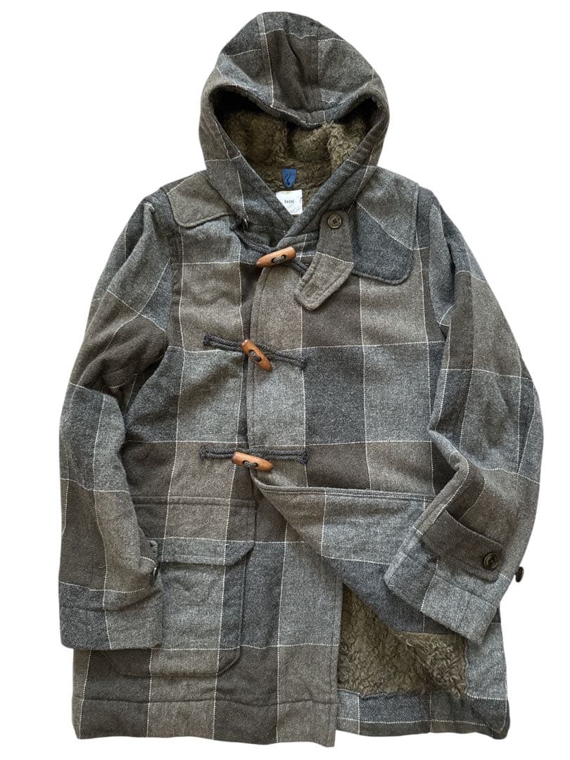 ts(s)ティーエスエス グレー/カーキチェックダッフルコート