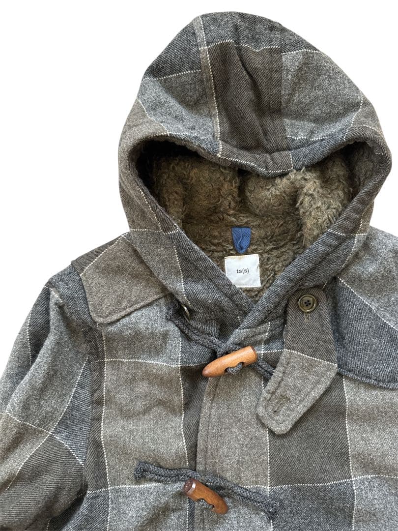 ts(s)ティーエスエス グレー/カーキチェックダッフルコート