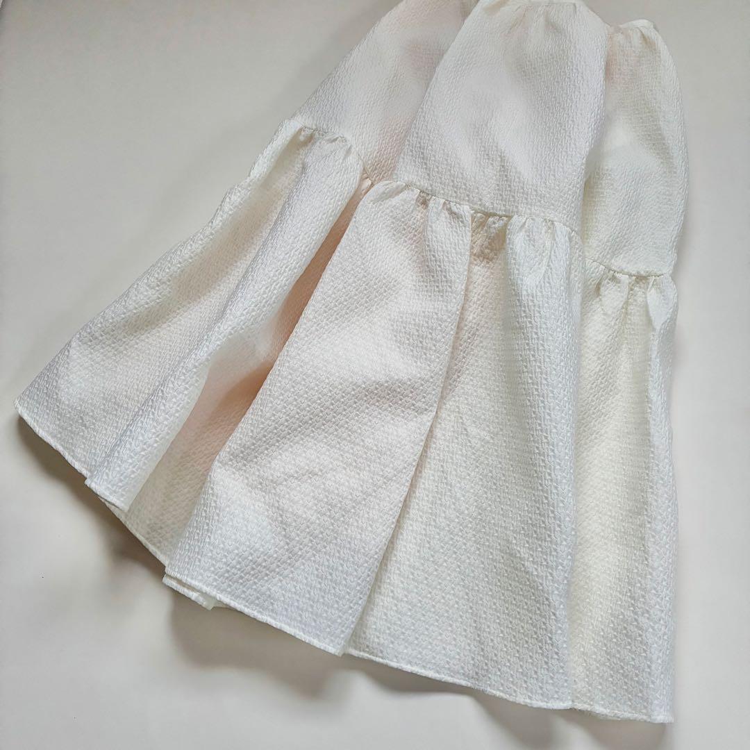 【人気✨完売】Bluelea ☆ ブルレア ジャガードスカート　白 36