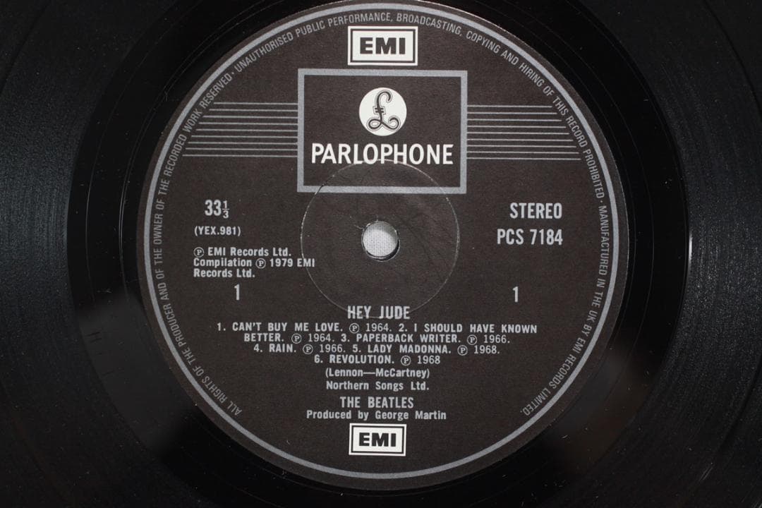 英LP THE BEATLES HEY JUDE UK盤オリジナルインナスリブ付