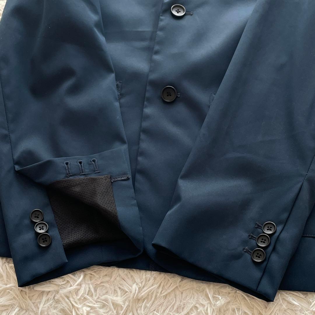 美品 Lサイズ WWS ストレッチ アンコンジャケット 撥水 裏地メッシュ 紺