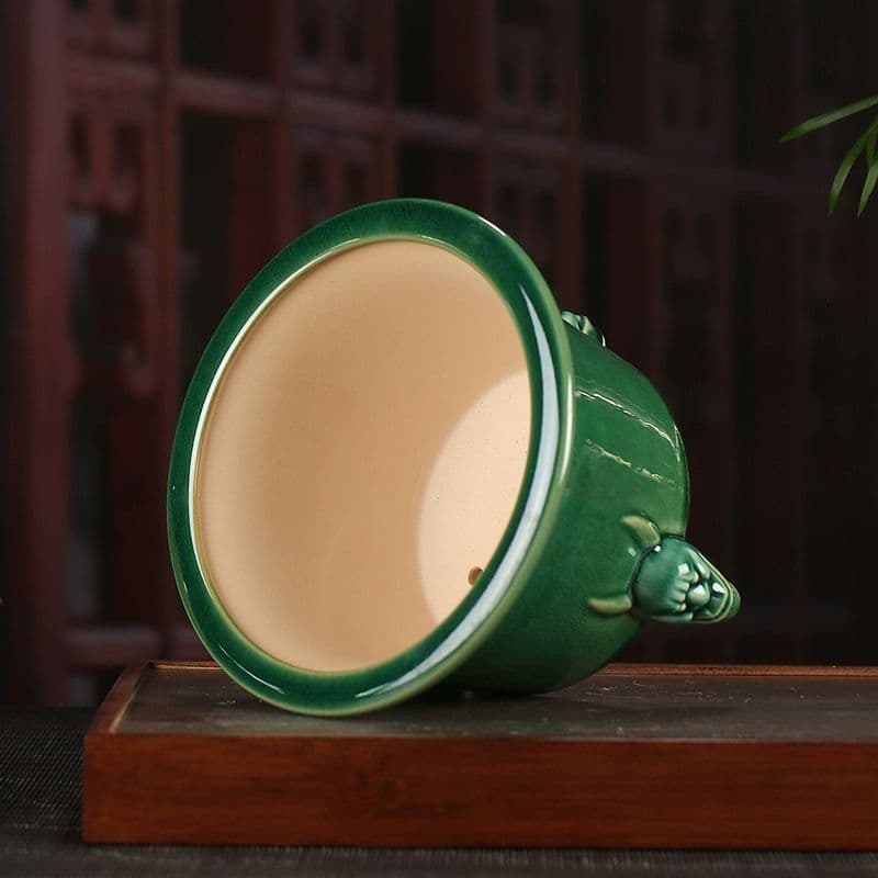 鬼脚鉢 盆栽鉢 青磁鉢 山野草鉢 多肉植物 植木鉢 小品大品盆栽鉢 陶器鉢置物