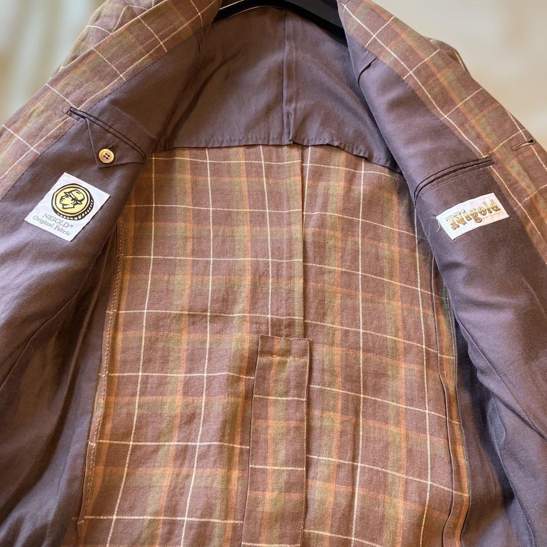 NIGO Nigold×ユナイテッドアローズ　リネン　チェックジャケット　46