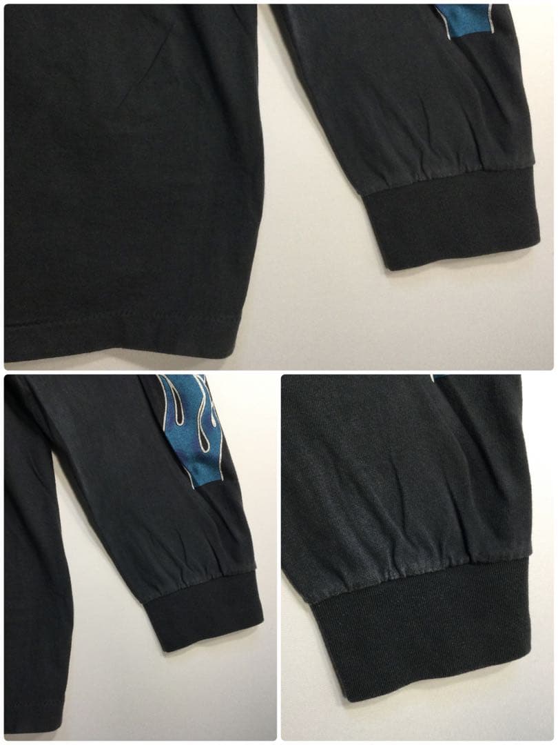 メンズブラック両面リプリント長袖Tシャツ By HARLEY-DAVIDSON
