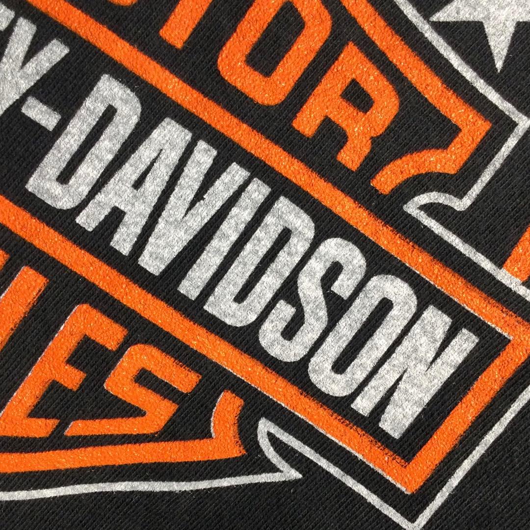 メンズブラック両面リプリント長袖Tシャツ By HARLEY-DAVIDSON