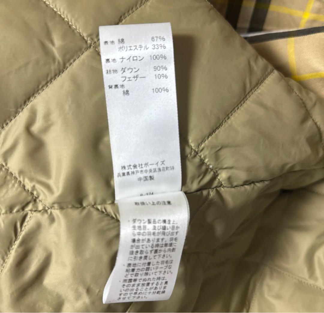 ベージュ モッズコート チェック柄ライニング