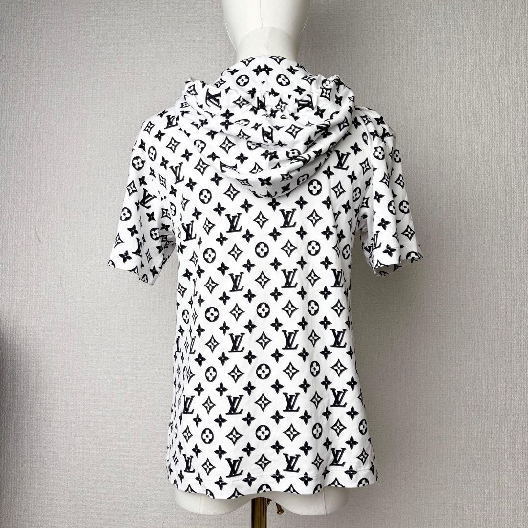 VUITTON 2023 モノグラム総柄 フード付きTシャツ LVチェーン
