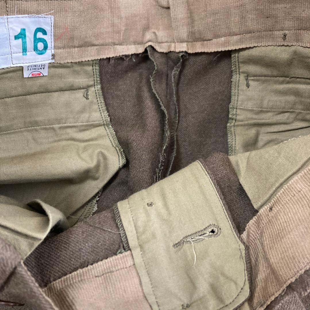 フランス軍 50～60年代 M-52ヴィンテージ ツータック ウールトラウザーズ