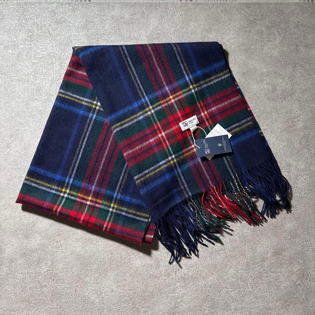 や*と様 Johnstons of Elgin カシミヤ 大判 ストール チェッ