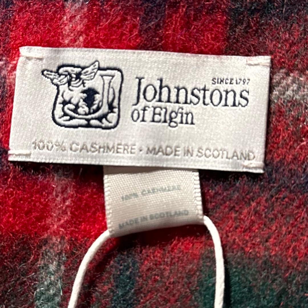 や*と様 Johnstons of Elgin カシミヤ 大判 ストール チェッ