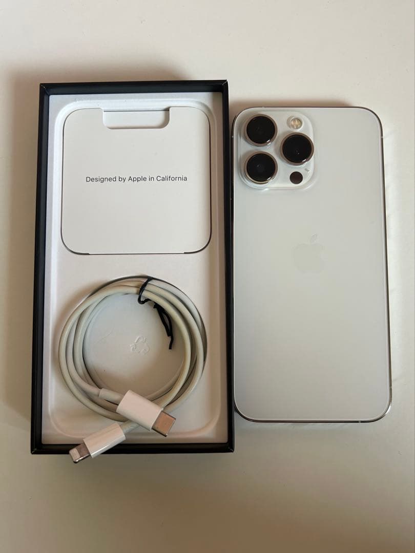 【美品】Apple iPhone 13 Pro シルバー 本体 充電ケーブル箱付