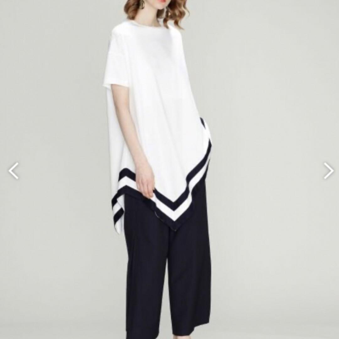 Grace continentalアシンメトリックヘム 半袖Tシャツ