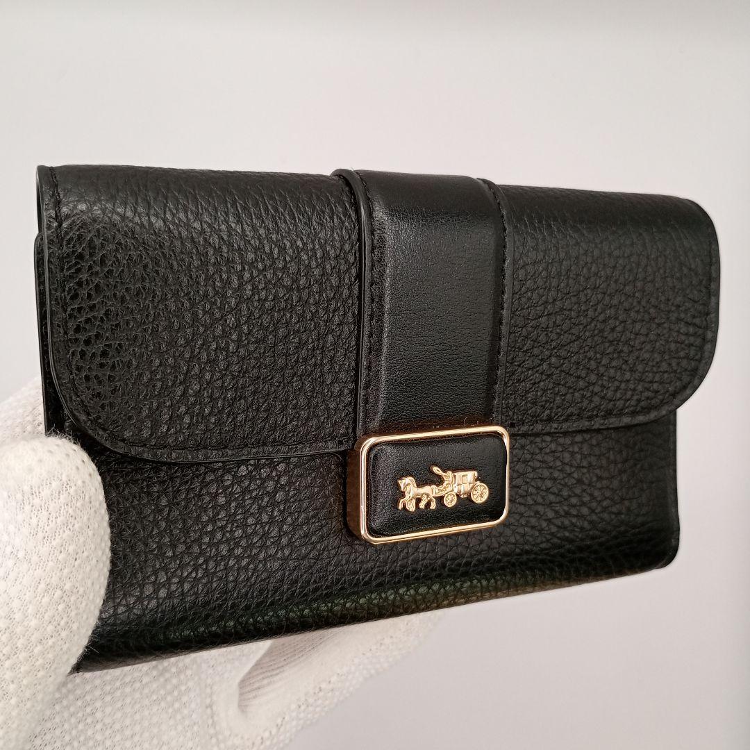 COACH コーチ 二つ折り財布 ブラック ウォレット ゴールド金具