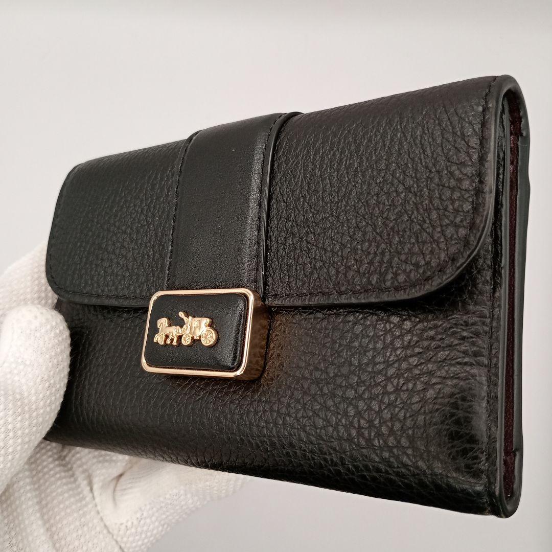 COACH コーチ 二つ折り財布 ブラック ウォレット ゴールド金具
